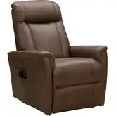 Kayson Power Lift Recliner with Power Headrest, Lumbar & Heat in Walnut Brown Top-Grain Leather